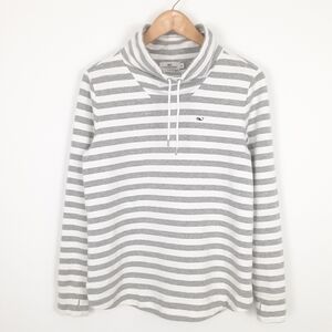 Vineyard Vines Stripe Pullover in Gray/White Combo XS